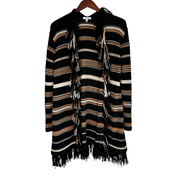 Johnny Was Ada Striped Open Front Alpaca Wool Blend Cardigan Sweater Size S - Picture 3 of 14